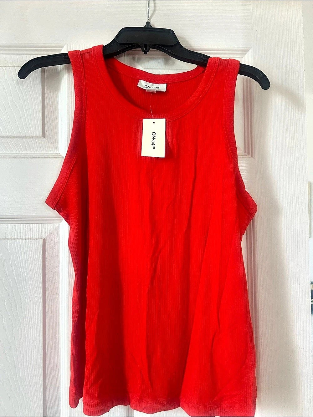 ON 34th Orange Ribbed Tank Top Size XL NWT